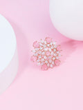 Cincin Jari Boleh Laras Zaveri Pearls Rose Saduran Emas &amp; CZ