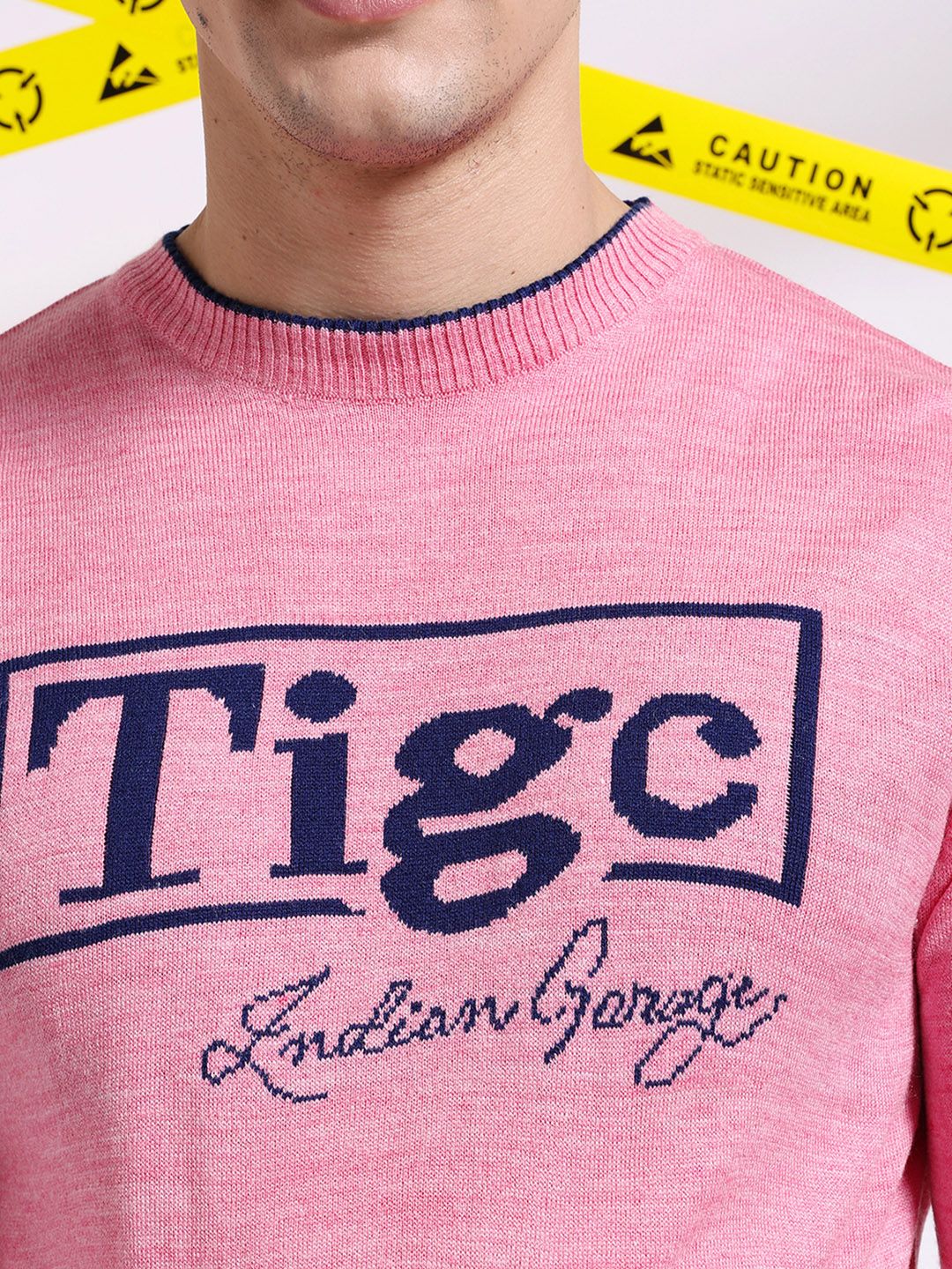 The Indian Garage Co Typography Printed Pullover Acrylic Sweater