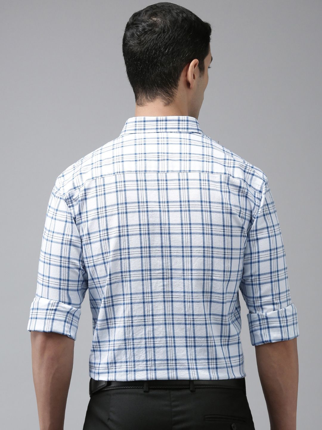 Park Avenue Men Slim Fit Tartan Checks Opaque Pure Cotton Formal Shirt