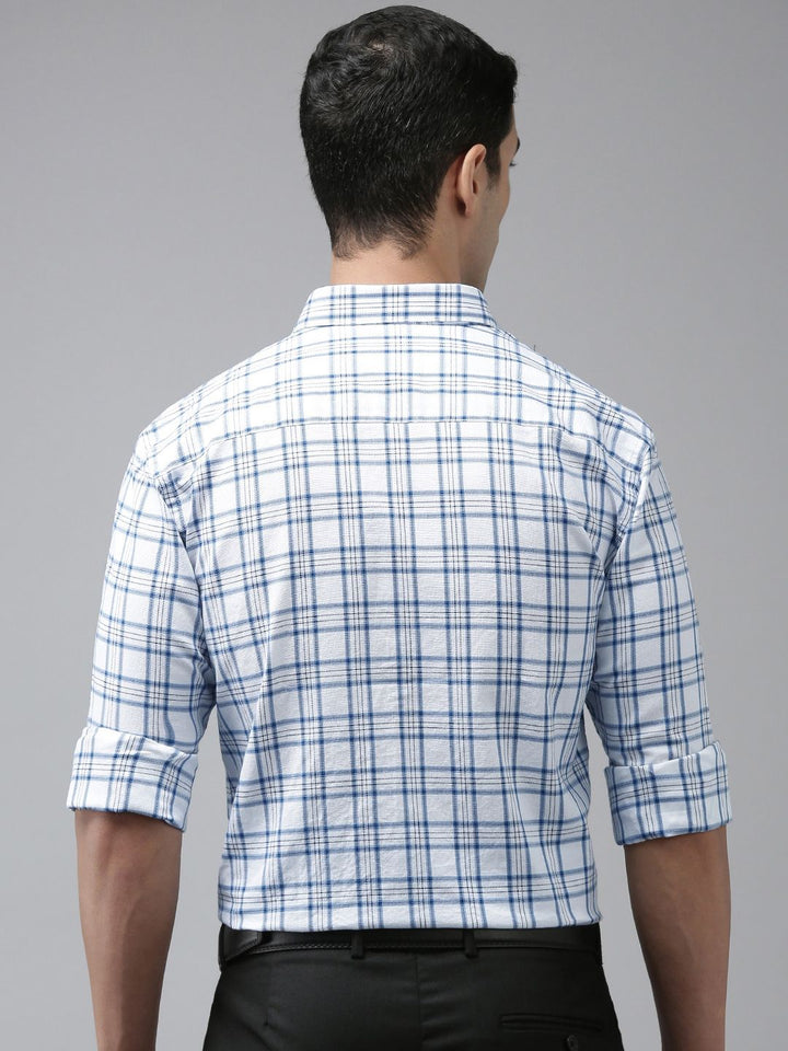 Park Avenue Men Slim Fit Tartan Checks Opaque Pure Cotton Formal Shirt