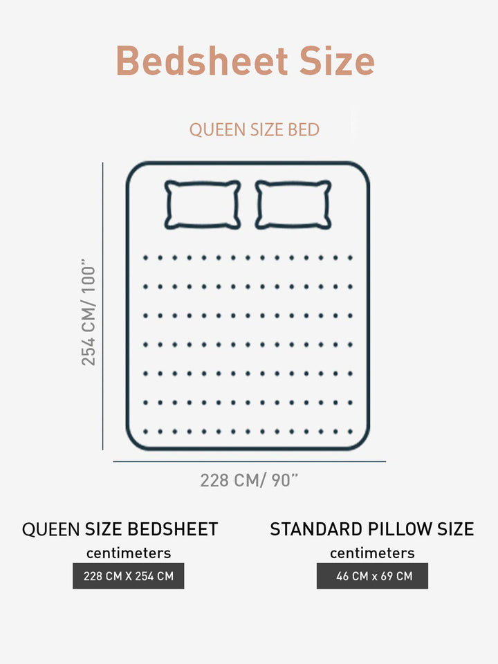 MYTRIDENT Brown  White Ethnic Motifs Cotton 144 TC Queen Bedsheet With 2 Pillow Covers