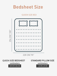 MYTRIDENT Brown  White Ethnic Motifs Cotton 144 TC Queen Bedsheet With 2 Pillow Covers