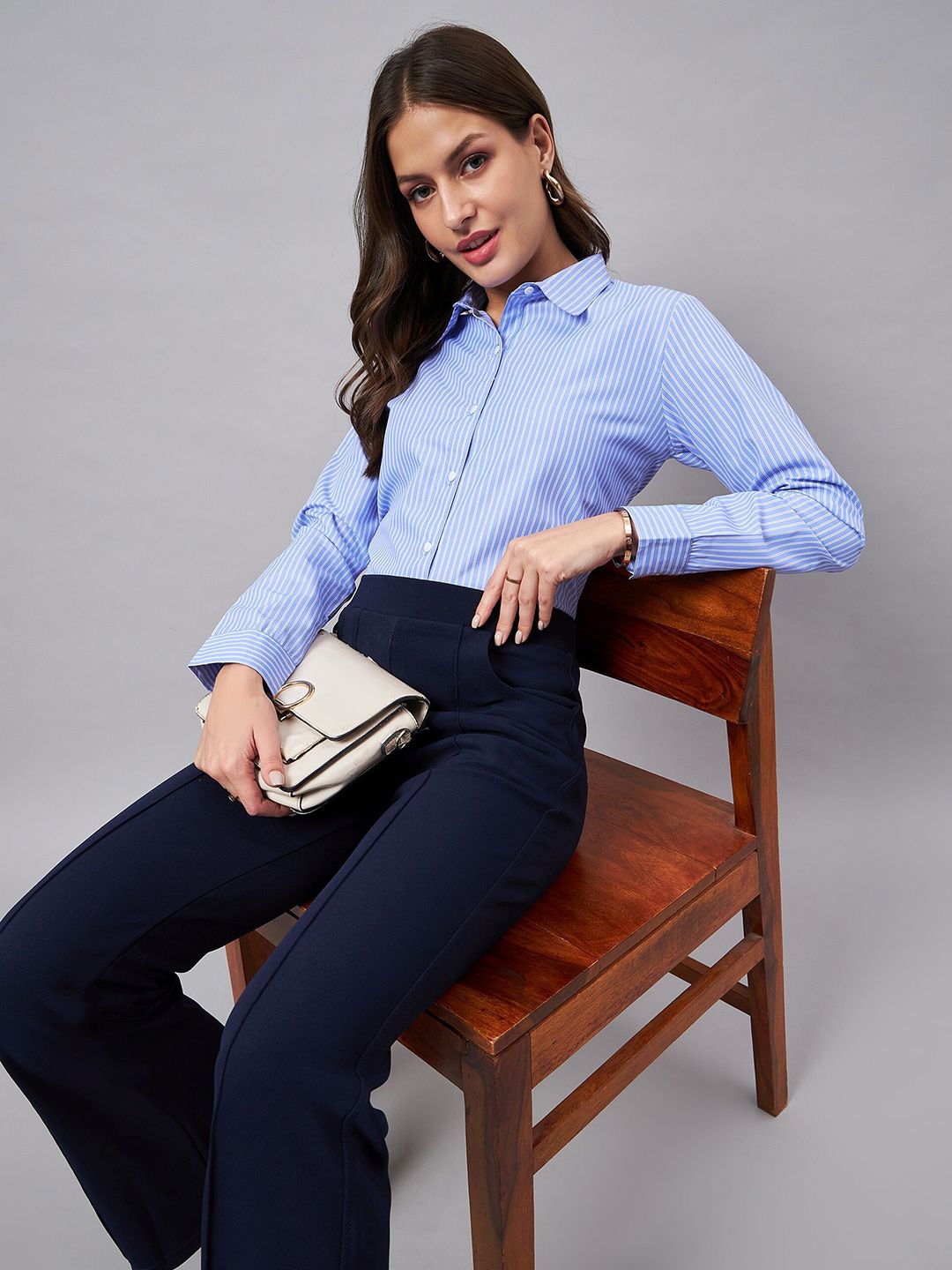 Style Quotient Smart Vertical Stripes Formal Shirt