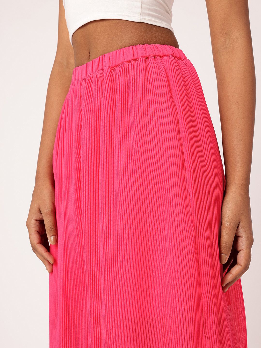 DressBerry Women Enchanting Accordion Rhythm Wide Leg Trousers