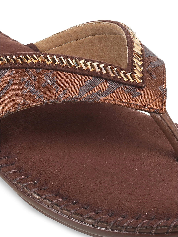Metro Women Brown Printed Sandal