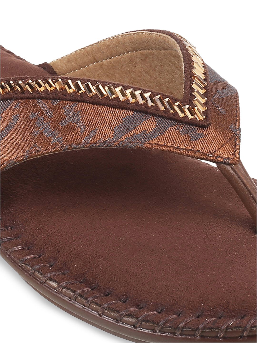 Metro Women Brown Printed Sandal