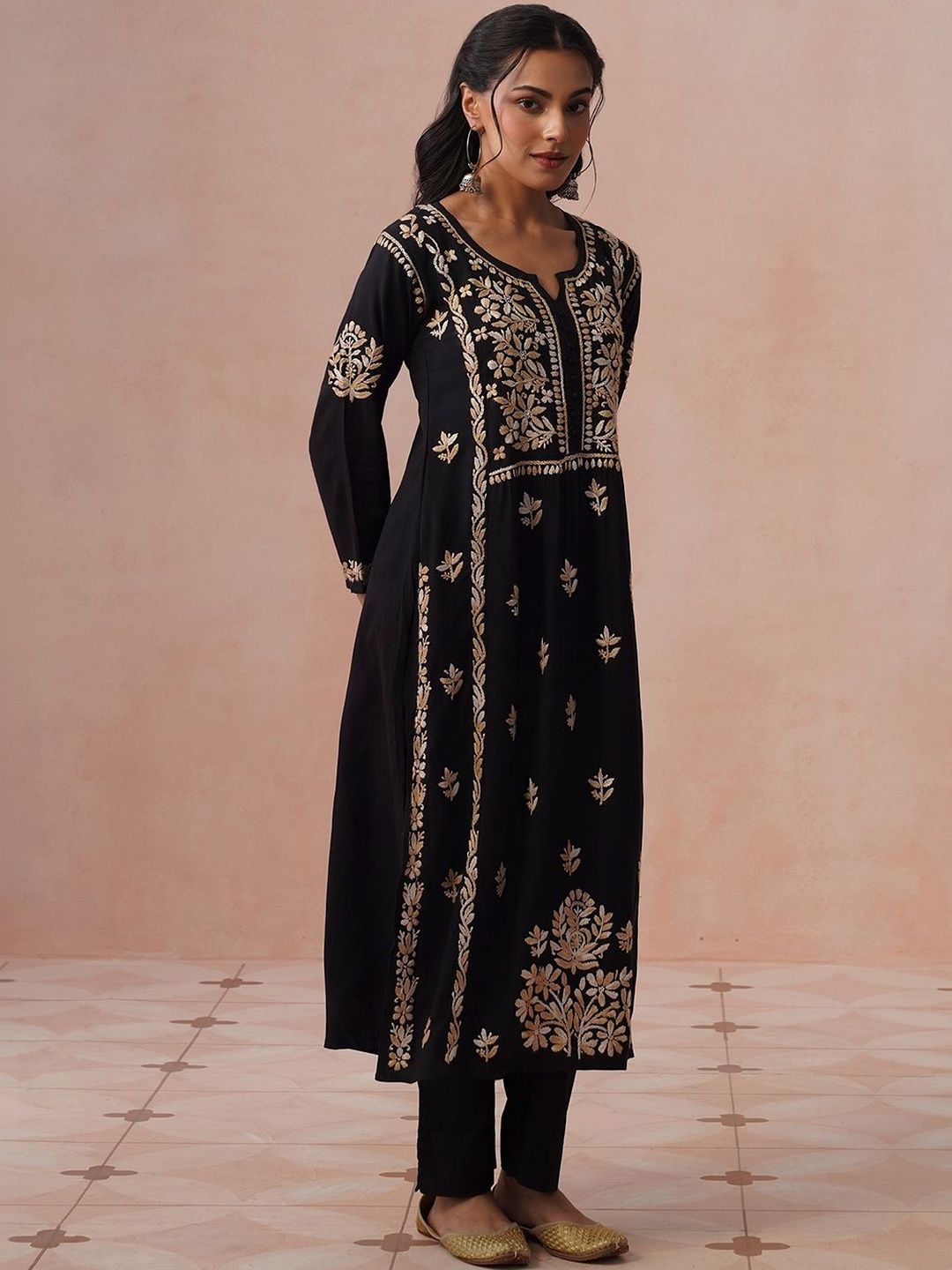 House of Chikankari Women Embroidered Thread Work Kurta