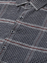 VASTRADO Men Classic Fit Spread Collar Textured Cotton Casual Shirt