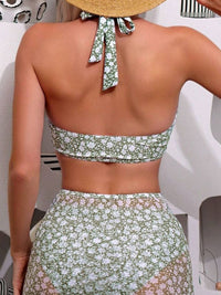 DressBerry Printed Halter Neck Swimwear Coverup Set