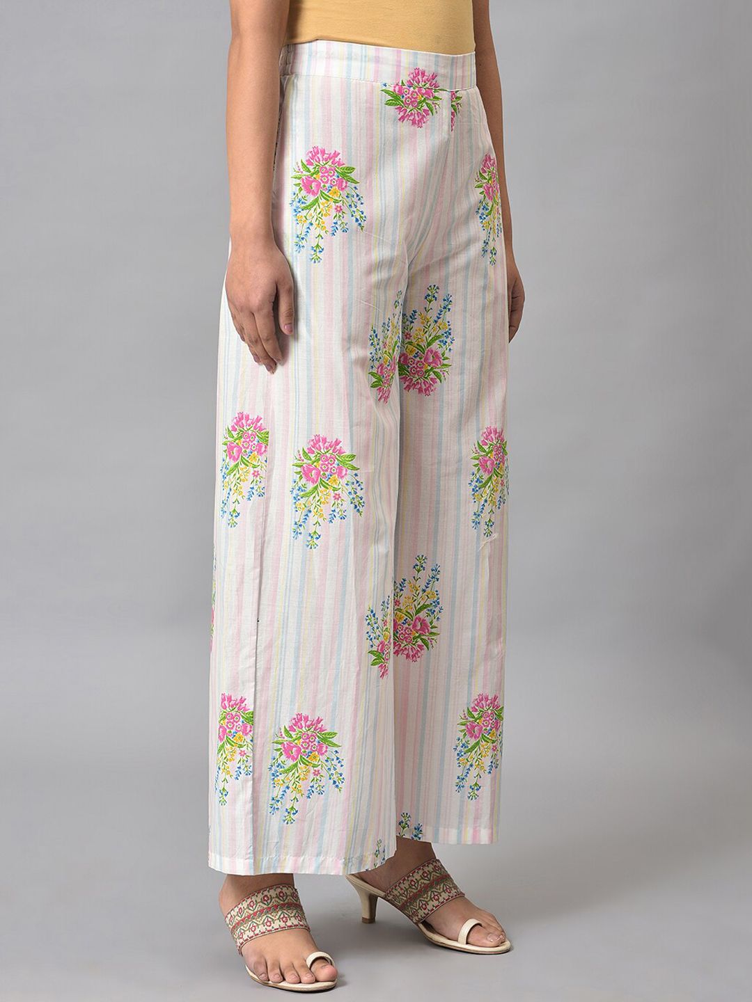 W Women Floral Printed Cotton Trousers