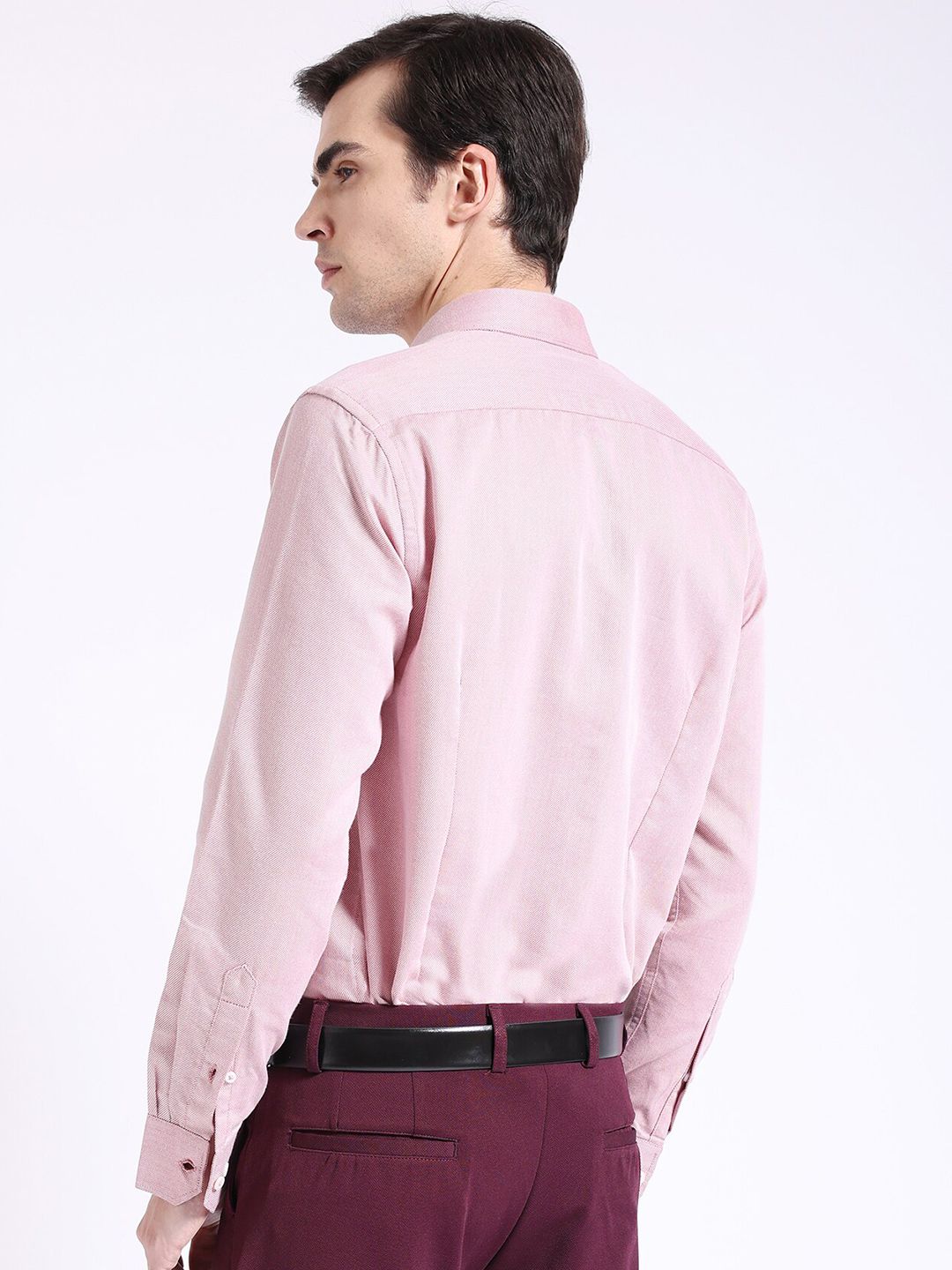The Indian Garage Co. X Luxe Red & White Slim Fit Spread Collar Formal Shirt
