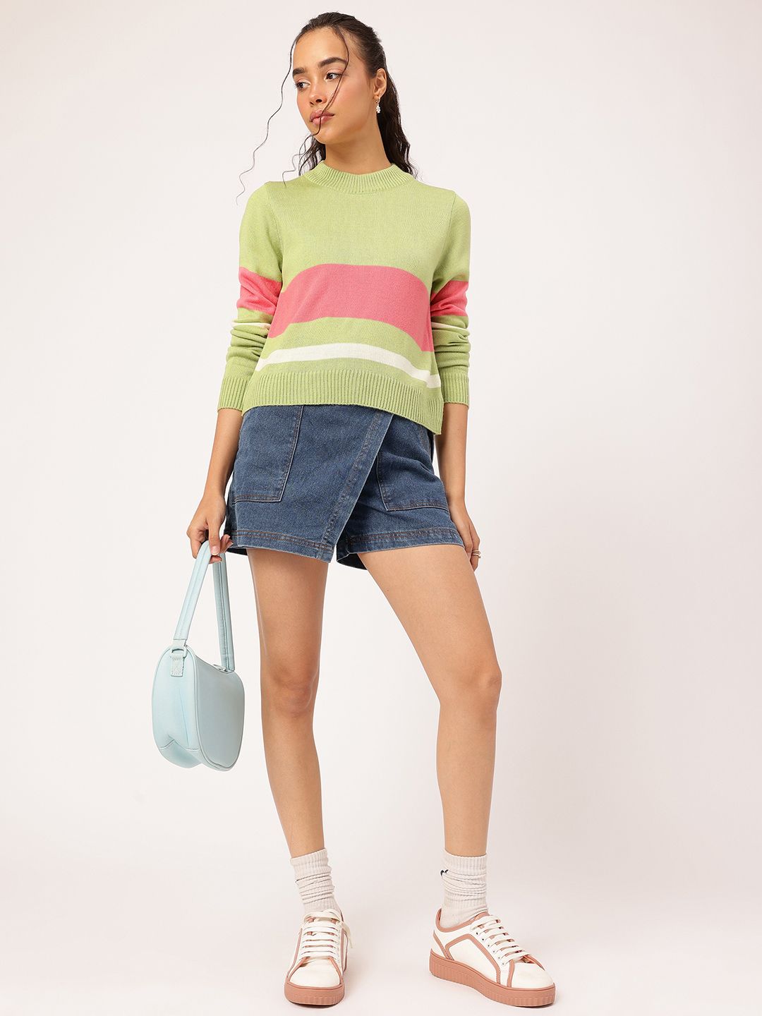 DressBerry Acrylic Striped Pullover