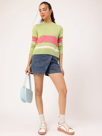 DressBerry Acrylic Striped Pullover