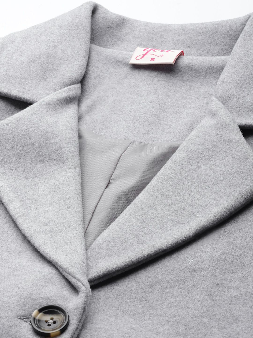 all about you Women Grey Melange Solid Smart Casual Blazer