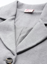 all about you Women Grey Melange Solid Smart Casual Blazer