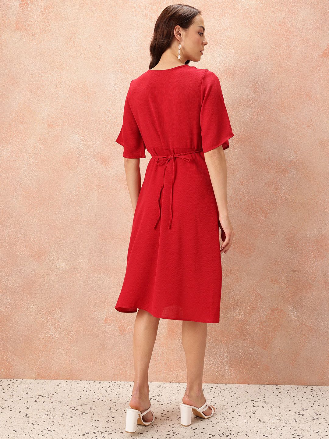 all about you V-Neck Pleated Wrap Dress
