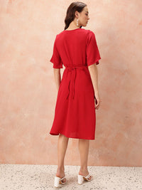 all about you V-Neck Pleated Wrap Dress