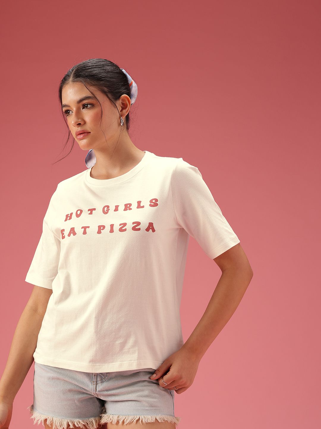 DressBerry Typography Printed Pure Cotton T-shirt