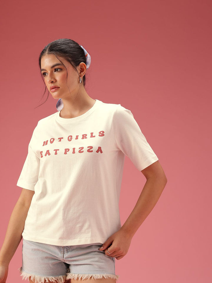 DressBerry Typography Printed Pure Cotton T-shirt