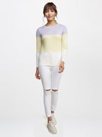 AND Lavender & Yellow Colourblocked Top