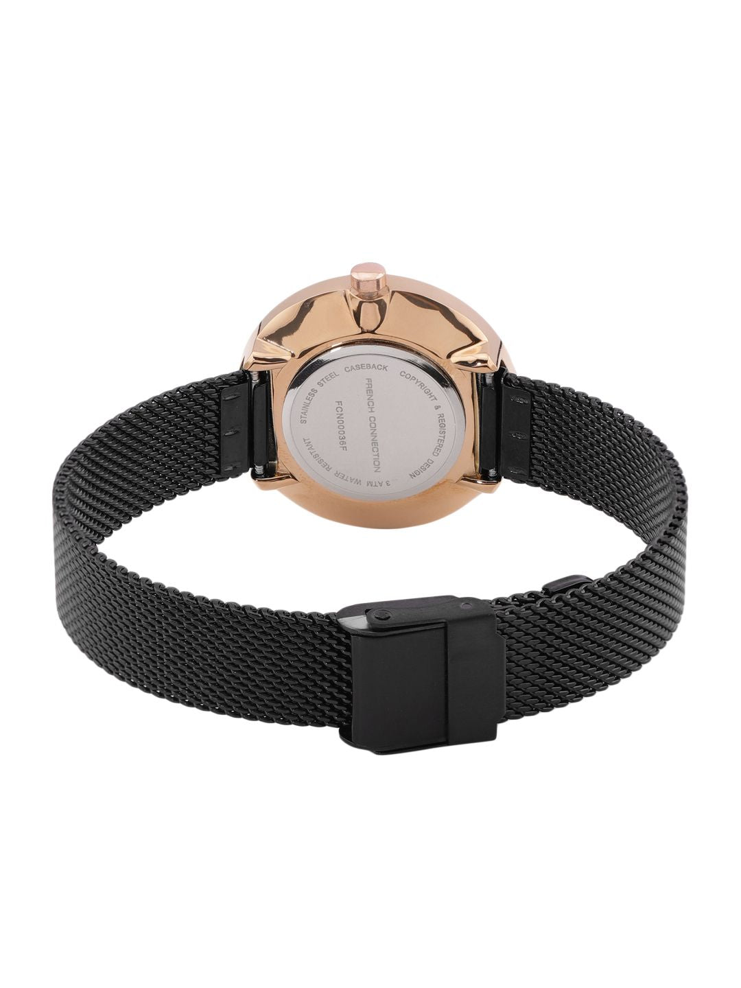 Sambungan Perancis Wanita Hitam Analog Watch FCN00036F