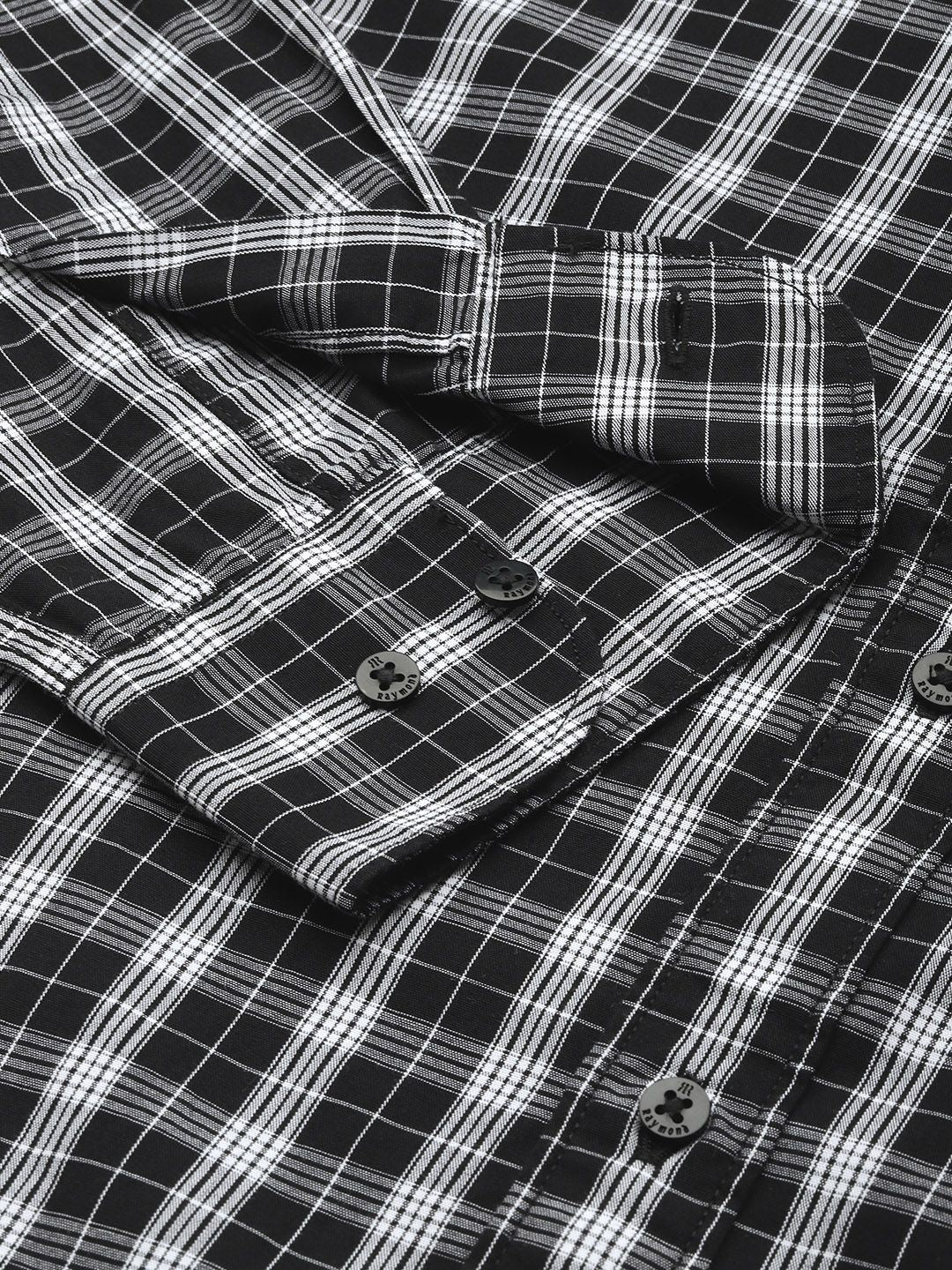 Raymond Pure Cotton Slim Fit Checked Casual Shirt