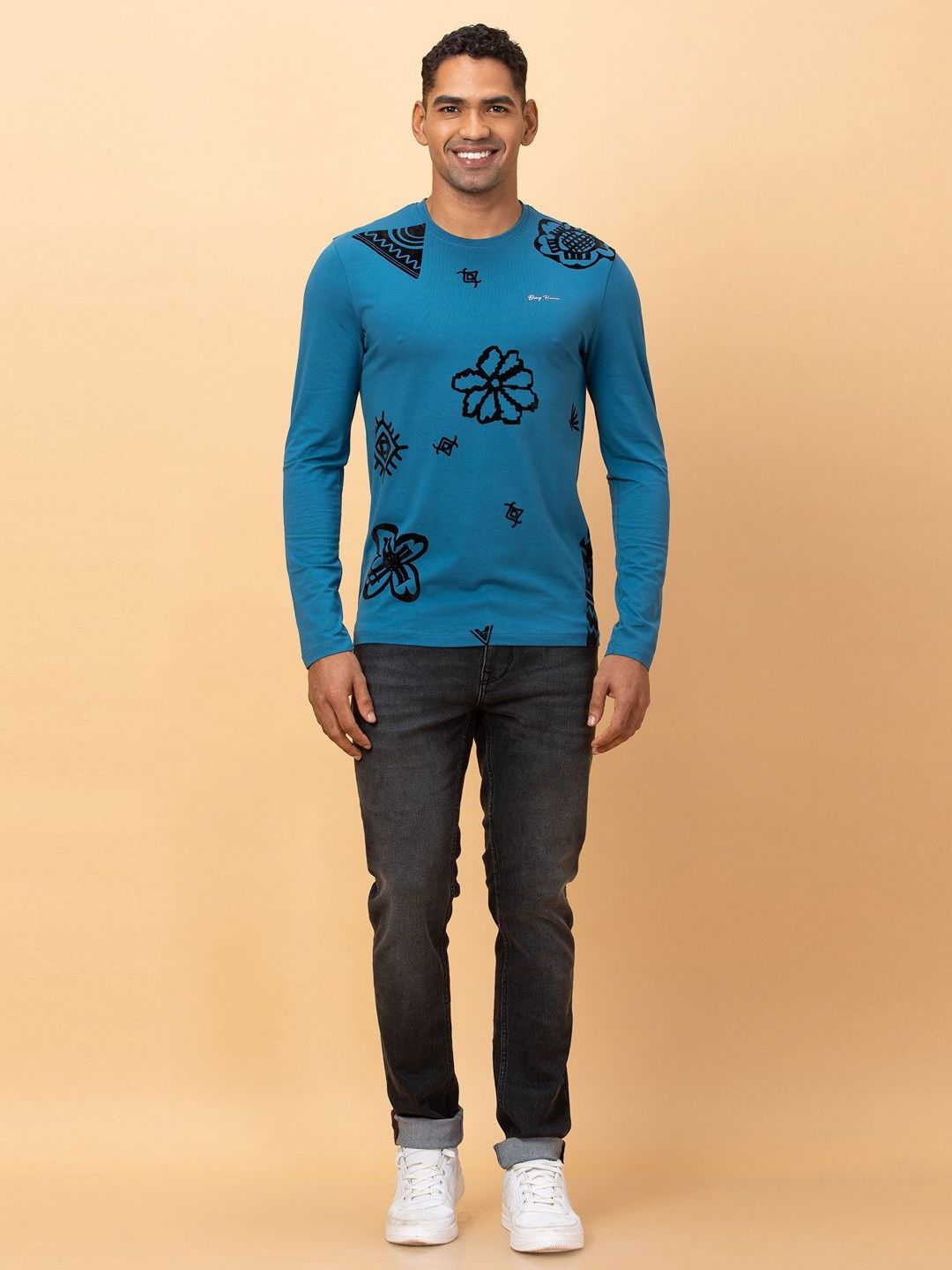 Being Human Men Printed Applique T-shirt