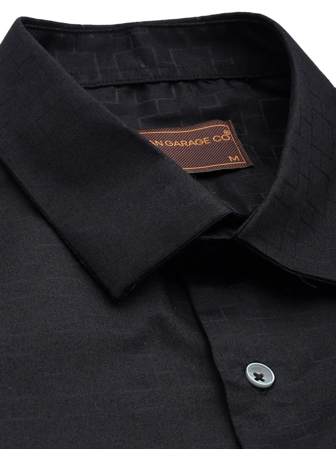The Indian Garage Co. X Luxe Slim Fit Geometric Self Designed Formal Shirt