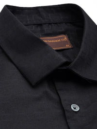 The Indian Garage Co. X Luxe Slim Fit Geometric Self Designed Formal Shirt