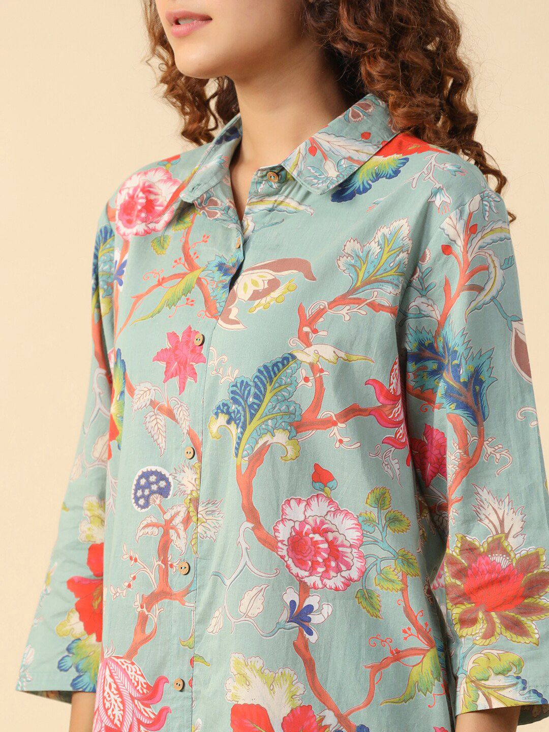 SANSKRUTIHOMES Floral Printed Pure Cotton Night Suit