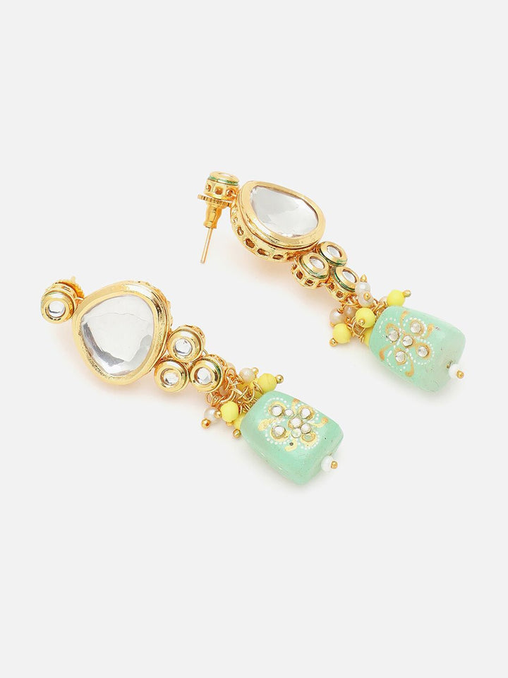 Set barang kemas soHi emas bersalut hijau Kundan
