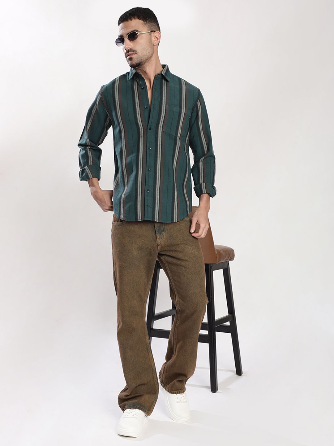 Bene Kleed Striped Pure Cotton Casual Shirt
