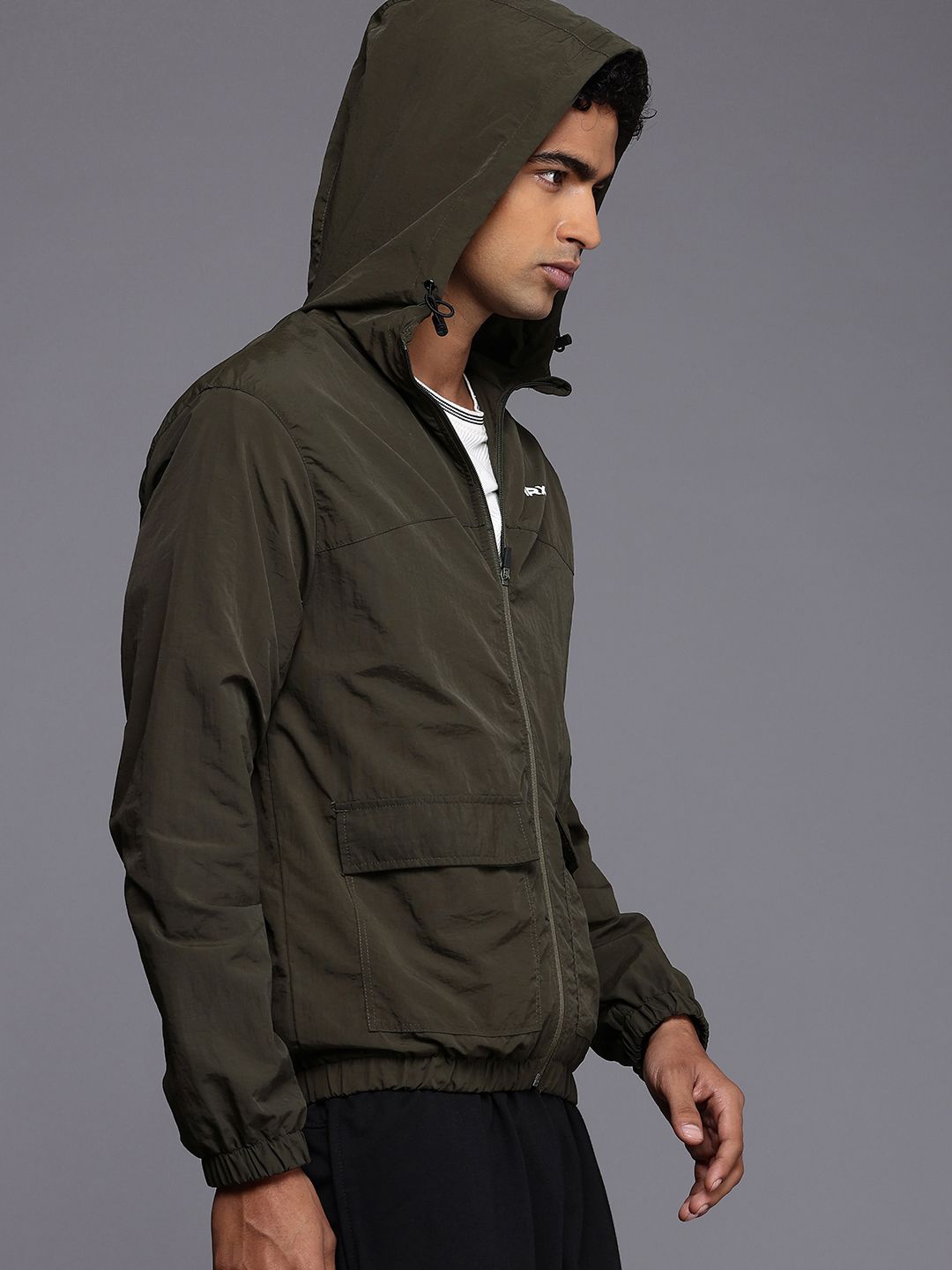HRX by Hrithik Roshan Hooded Biker Jacket