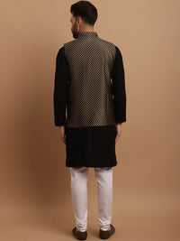 SOJANYA Ethnic Embroidered Sequinned Pure Cotton Kurta & Churidar With Nehru Jacket