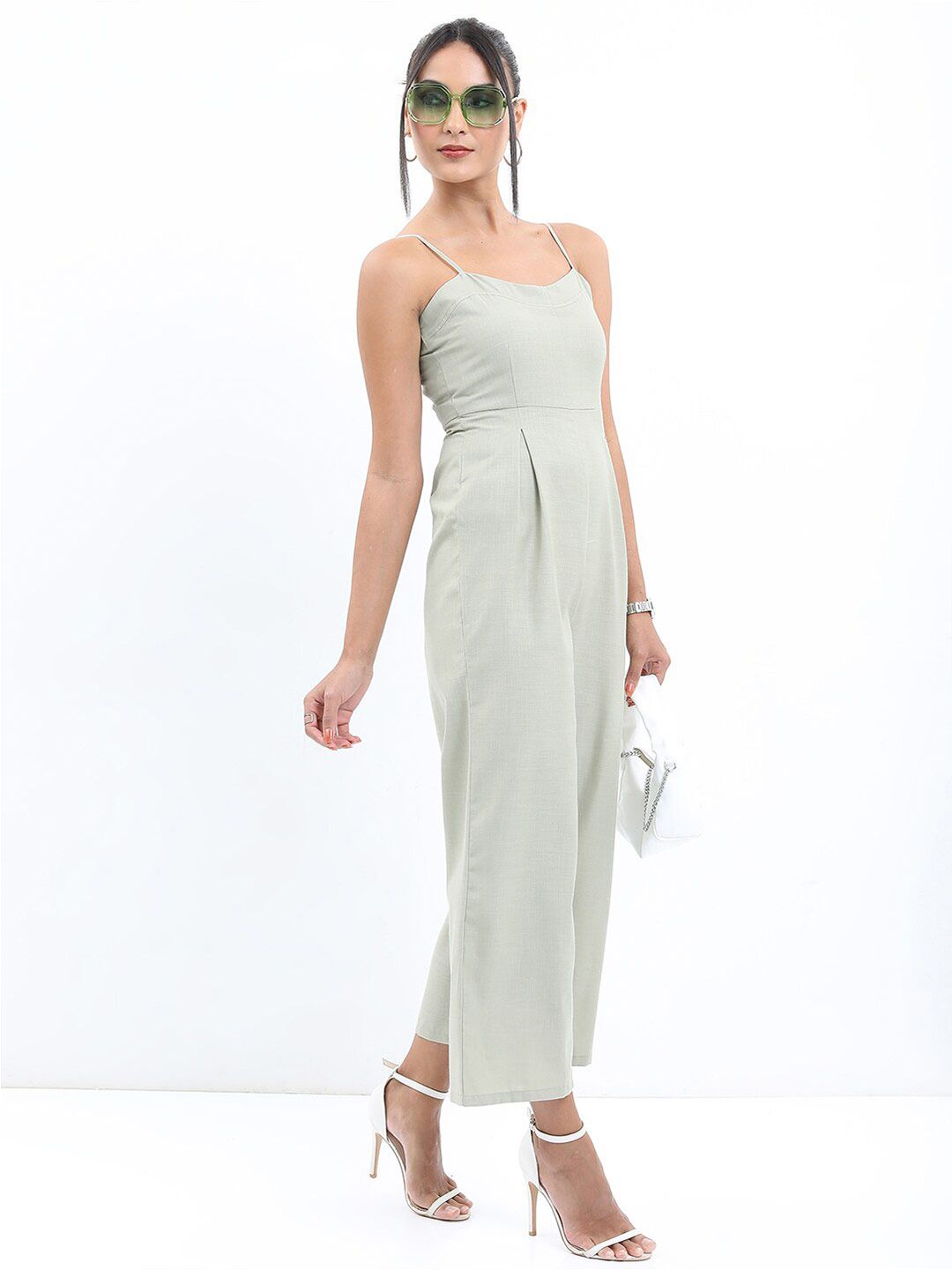 Tokyo Talkies Shoulder Straps Cotton Basic Jumpsuit