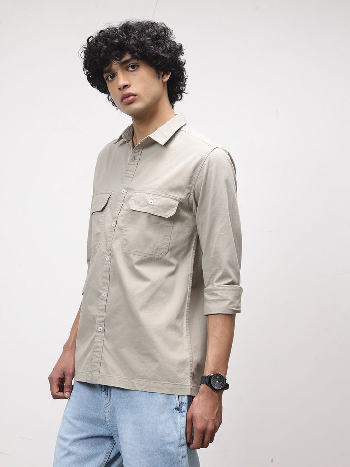 ether Pure Cotton Longline Casual Shirt