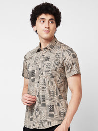 SPYKAR Abstract Opaque Printed Cotton Casual Shirt