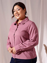 Curvy Street Plus Saiz Comfort Frill Shirt