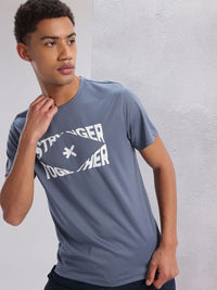 HRX by Hrithik Roshan Twin Collection Typography Print Rapid-Dry Training  T-shirt