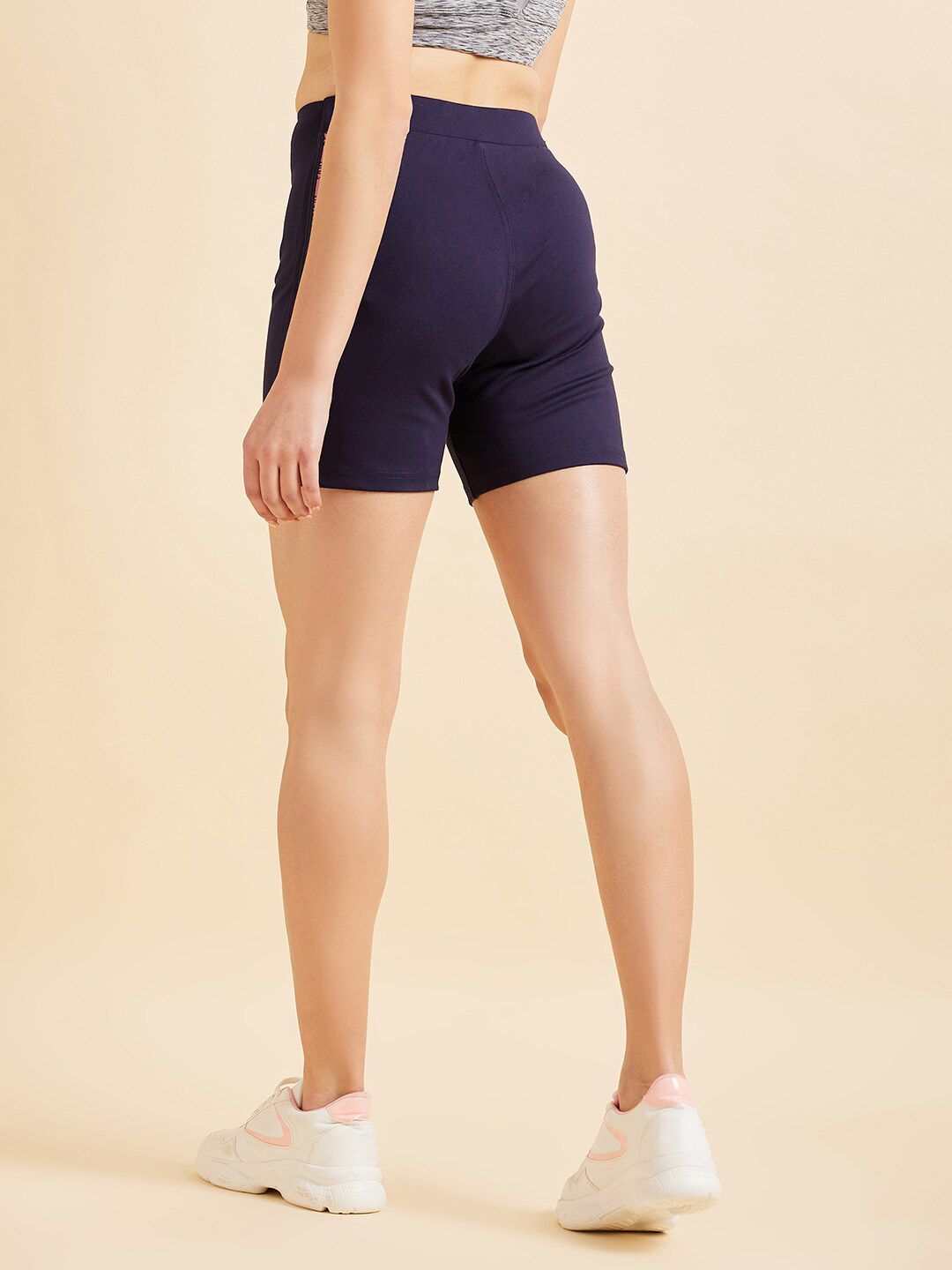 Sweet Dreams Women Navy Blue & Pink Mid-Rise Lounge Shorts