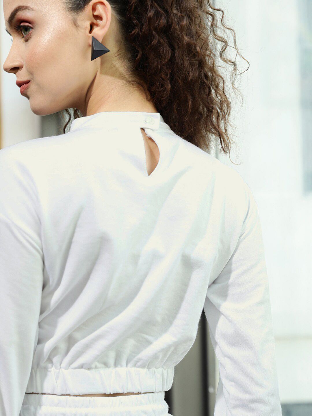 STREET 9 Women White Cotton Sweatshirt