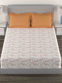 TRIDENT Vivid Caramel HE Flat 144TC Queen Cotton Bedsheet Set