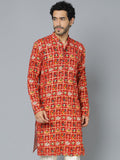 VASTRAMAY Ethnic Motifs Printed Mandarin Collar Straight Kurta