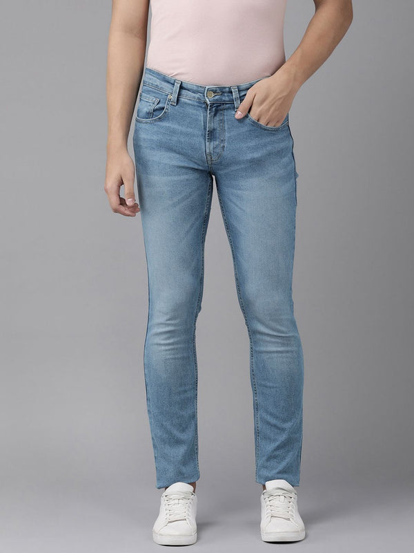 Spykar Men Blue Rover Fit Fit Regular Mid Rise Light Fade Jeans Regangan