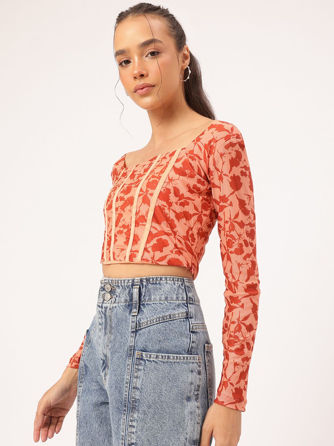 DressBerry Abstract Art Corset Style Crop Top