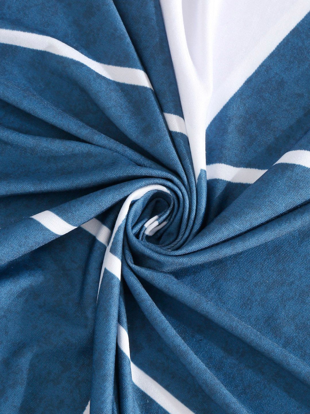 Cortina Navy Blue & White Printed Single-Seater Sofa Cover