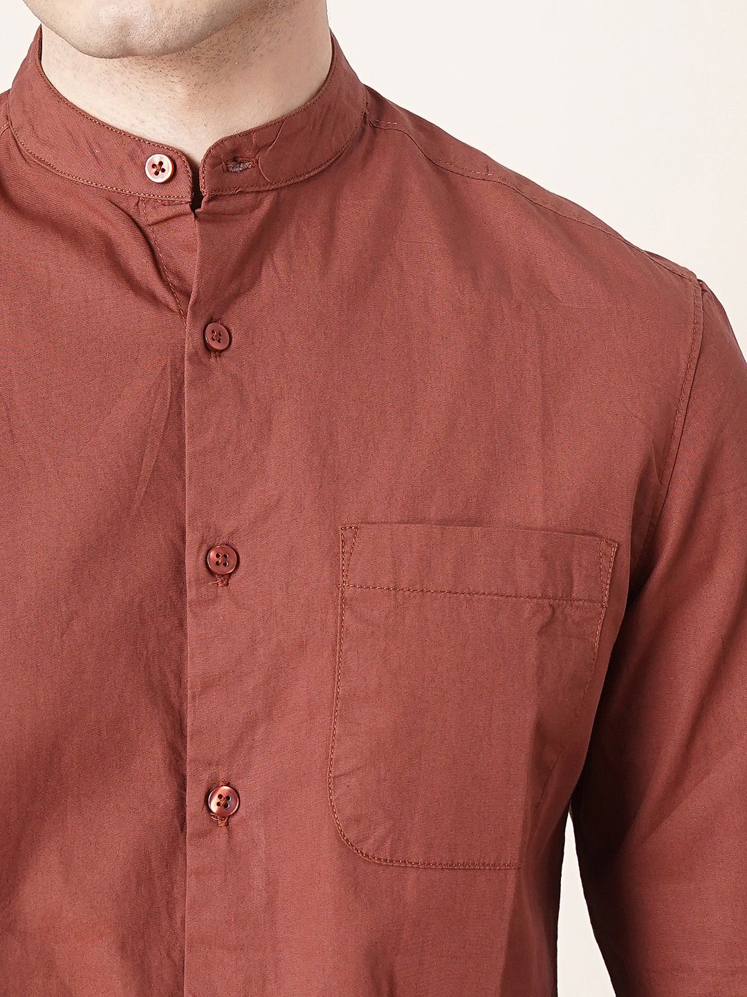 The Indian Garage Co Men Brown Solid Casual Shirt