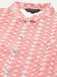 SOJANYA Men Woven Design Kurta with Churidar with Nehru Jacket