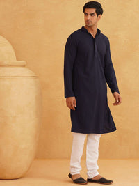 SOJANYA Geometric Embroidered Regular Pure Cotton Straight Kurta With Churidar