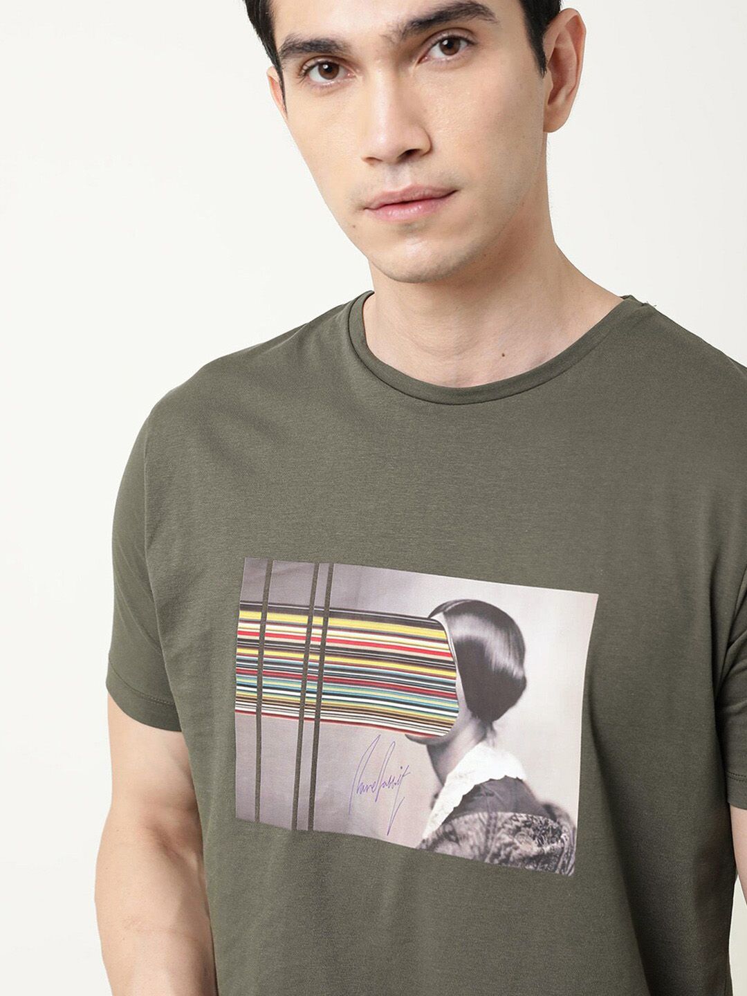 RARE RABBIT Men Rings-4 Slim Fit Solid Polo Collar T-Shirt
